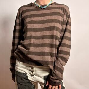 Sebastian Cooper Cashmere Blend Brown Stripped Sweater - M